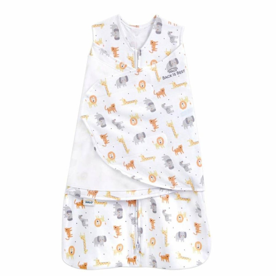 HALO 100% Cotton Sleepsack Swaddle for Babies 3-6 Months, Adjustable 3-Way Wearable Blanket, Tog 1.5 for Safe Sleep, Stardust Design - Small Size