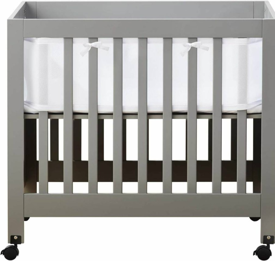 BreathableBaby Deluxe 4mm Mesh Mini Crib Liner - Sand Beach, Breathable & Safe for Mini Cribs (4-Sided Cover, Fits 4M Size)