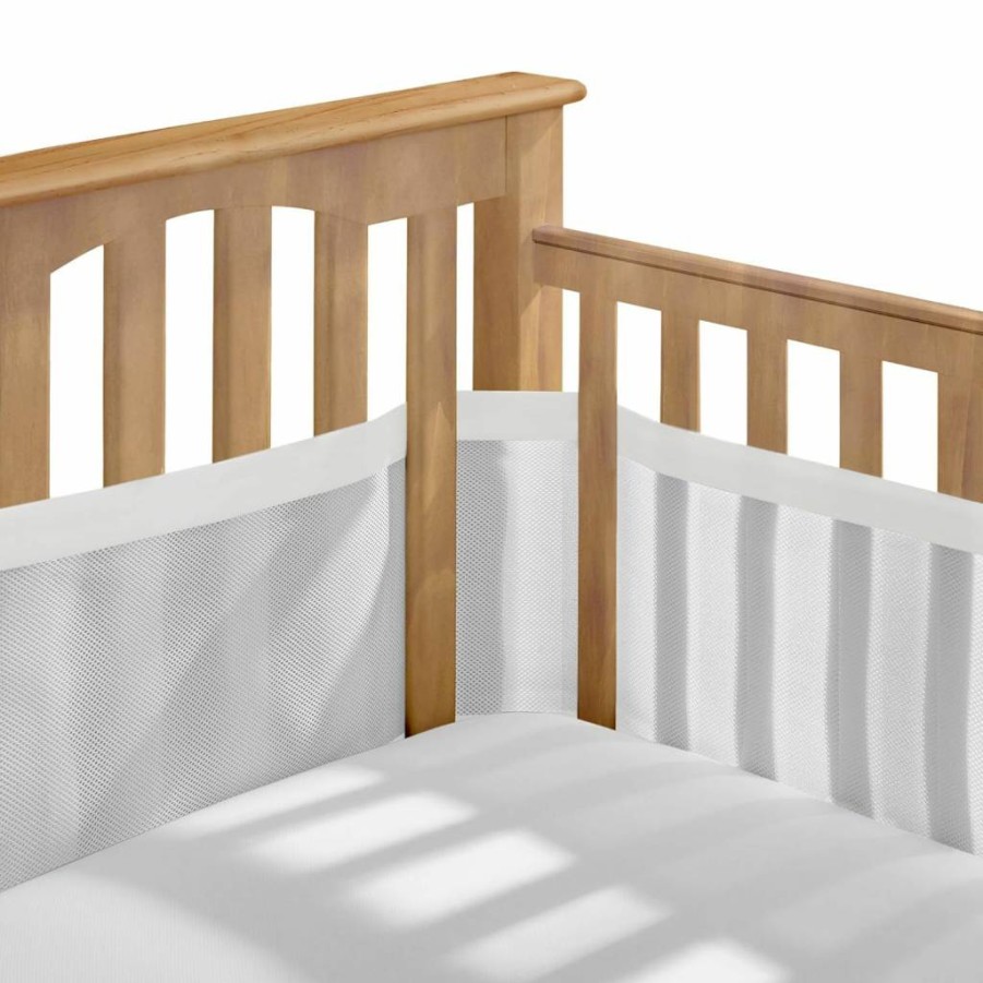 BreathableBaby Deluxe 4mm Mesh Crib Liner for Full-Size Cribs - Sand Beach, Breathable & Safe, Fits 3 or 4 Sides (Model 4FS)