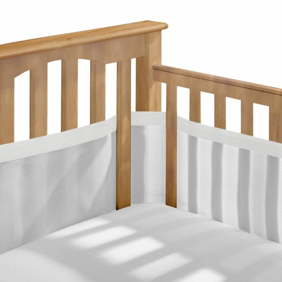 BreathableBaby Deluxe 4mm Mesh Crib Liner for Full-Size Cribs - Soft, Breathable, Safe Baby Bedding with Adorable Elephant Design (Covers 3-4 Sides)
