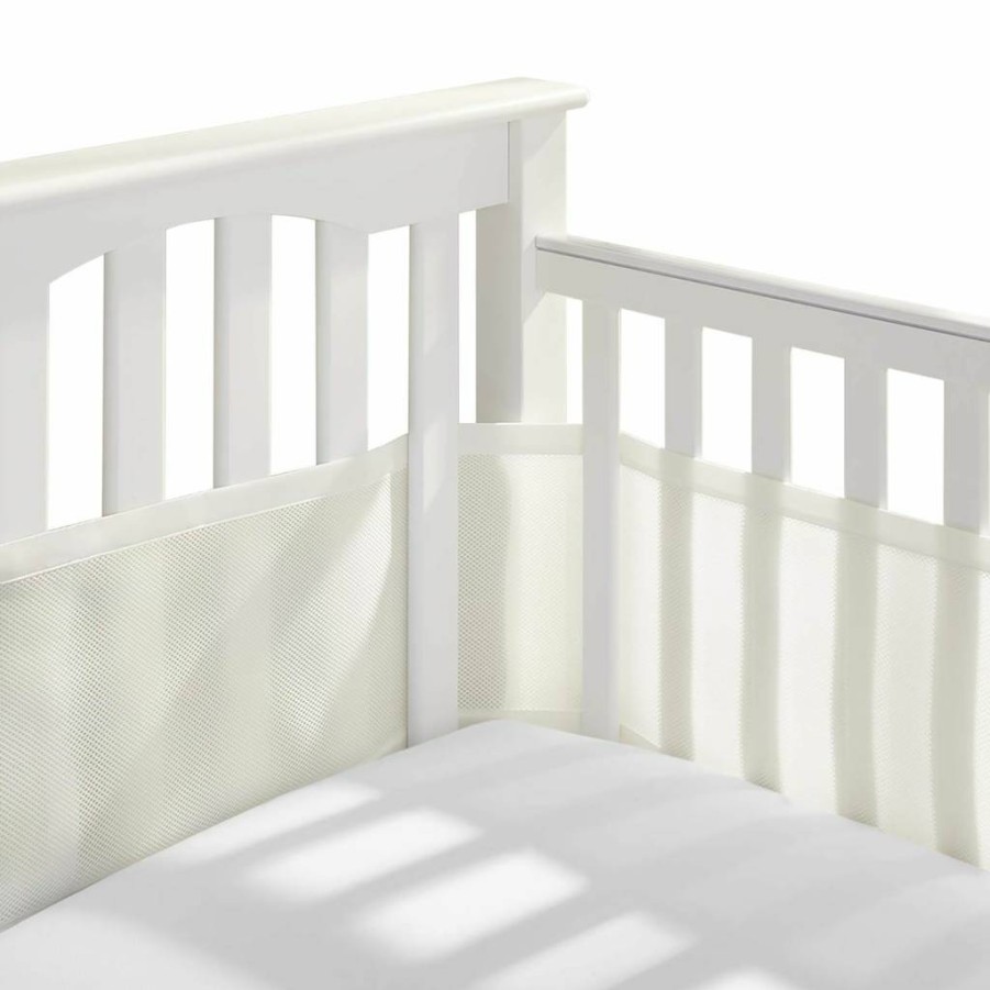 BreathableBaby Classic 3mm Mesh Crib Liner - Light Pink, Breathable Mesh for Full-Size Cribs (4FS Covers 3-4 Sides)