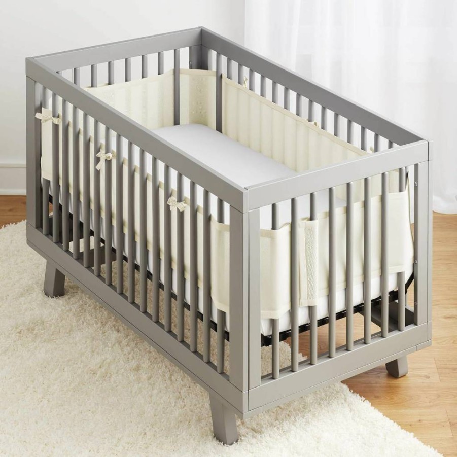 BreathableBaby Classic 3mm Mesh Crib Liner - Light Pink, Breathable Mesh for Full-Size Cribs (4FS Covers 3-4 Sides)