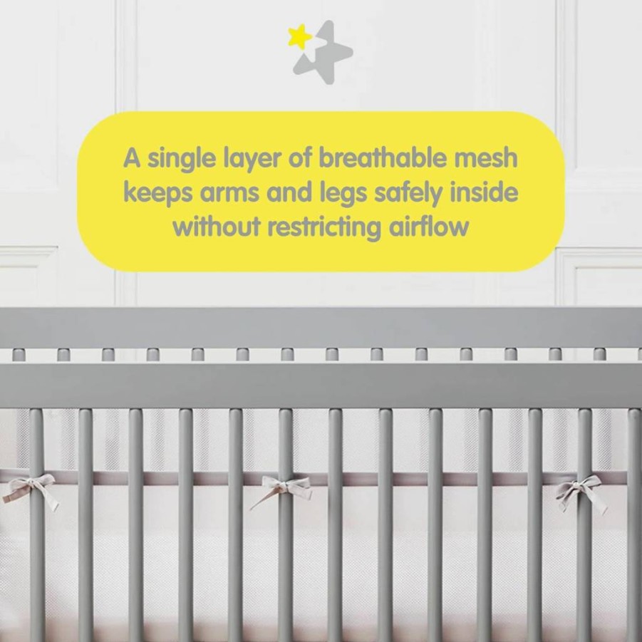 BreathableBaby Classic 3mm Mesh Crib Liner - Light Pink, Breathable Mesh for Full-Size Cribs (4FS Covers 3-4 Sides)