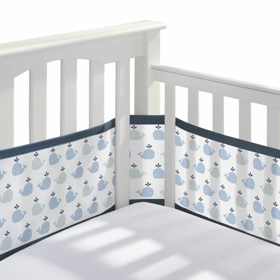 BreathableBaby Classic 3mm Mesh Crib Liner for Full-Size Cribs - Safari Fun Girl Design, 4-Sided Safety Cover (4FS)