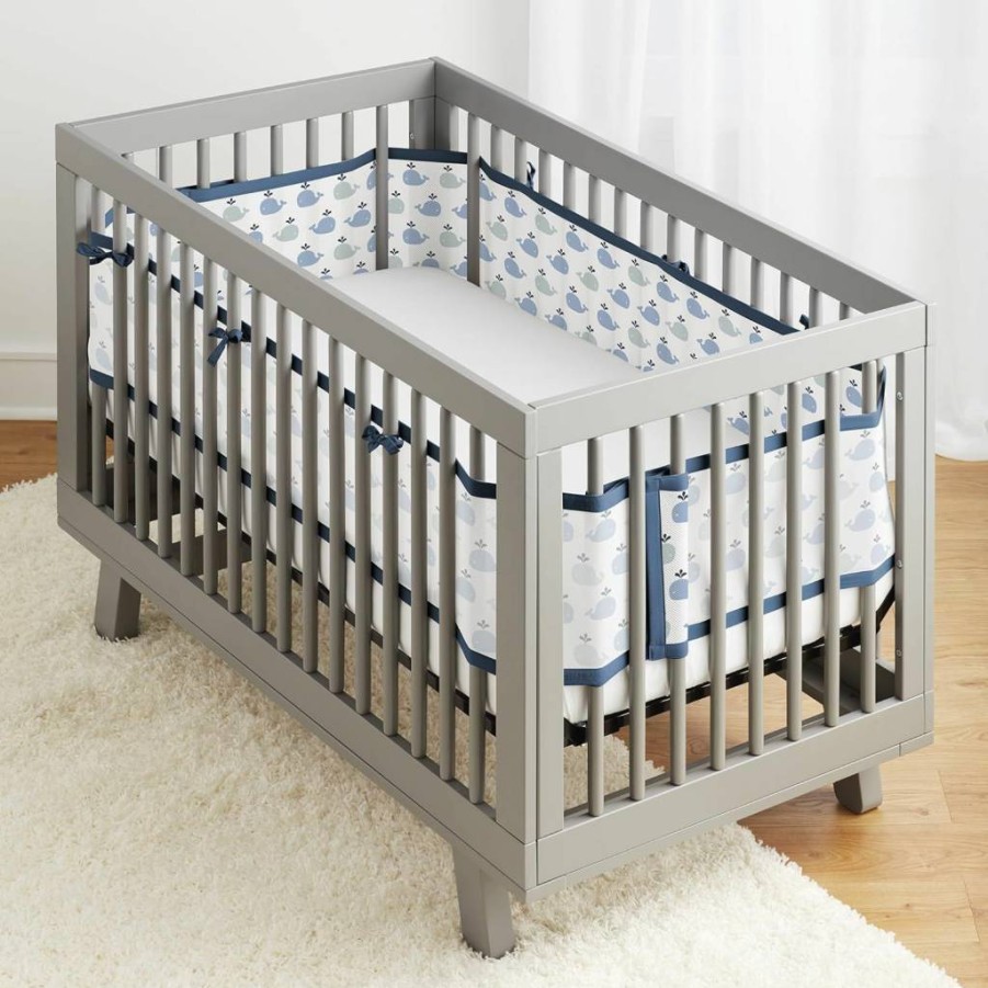 BreathableBaby Classic 3mm Mesh Crib Liner for Full-Size Cribs - Safari Fun Girl Design, 4-Sided Safety Cover (4FS)